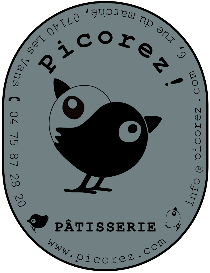 Visuel présentant deux oiseaux emblèmes de la pâtisserie picorez.